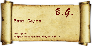 Basz Gejza névjegykártya